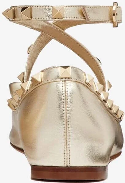 Rockstud Ballerinas in Laminated Nappa Leather - Image 2