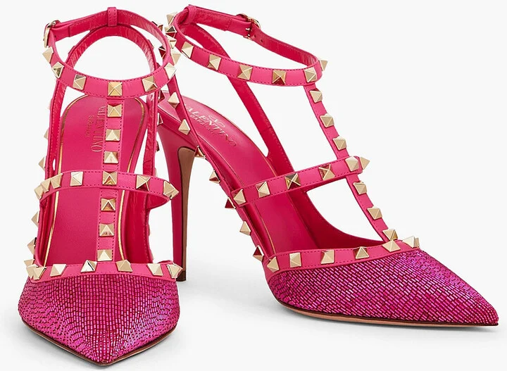 Rockstud bead-embellished leather pumps - Image 2