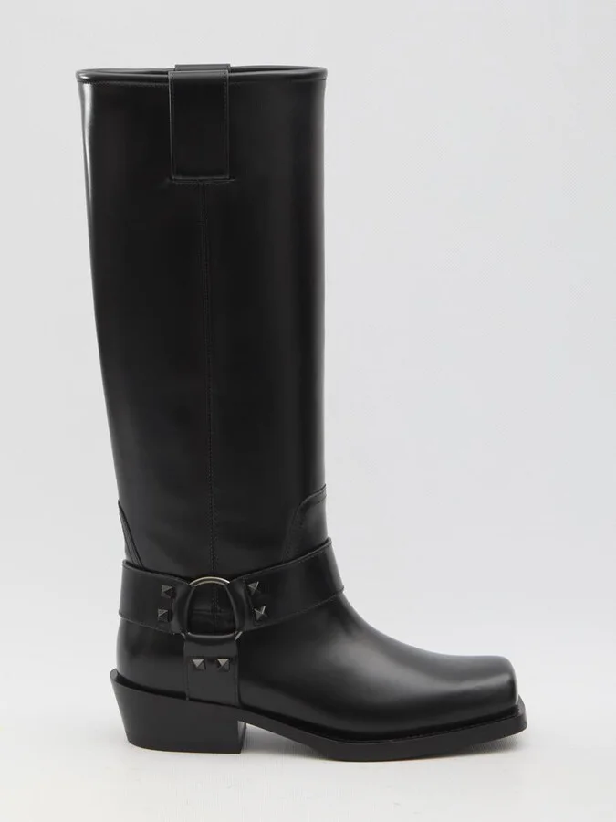 Rockstud Biker Boots