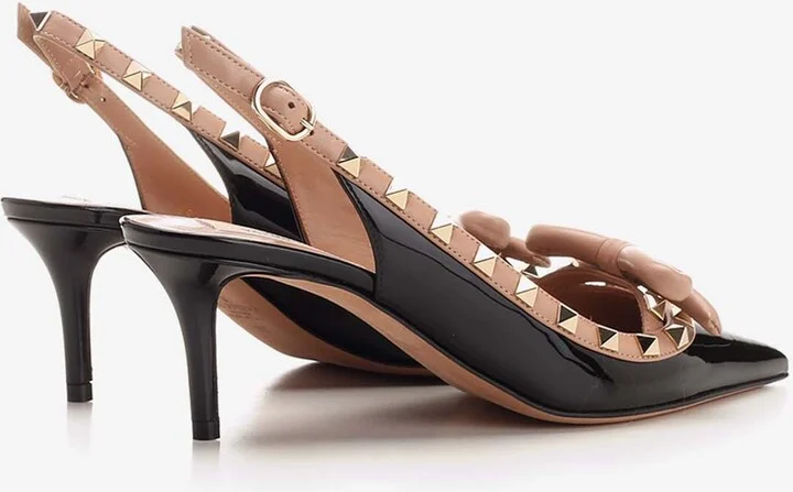 Rockstud Bow 60 Slingback Pumps in Patent Leather - Image 2