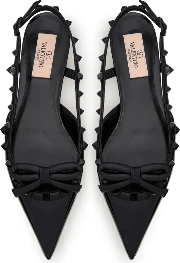 Rockstud Bow slingback ballerina shoes - Image 4