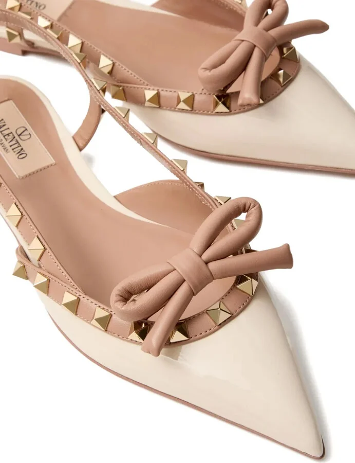 Rockstud Bow slingback ballerina shoes - Image 4