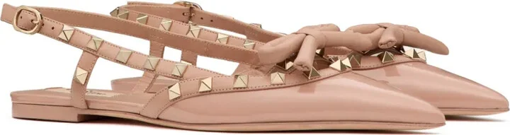 Rockstud Bow slingback ballerina shoes - Image 2