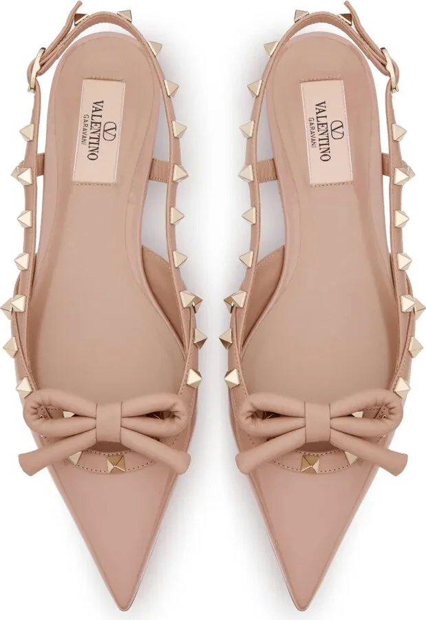 Rockstud Bow slingback ballerina shoes - Image 4