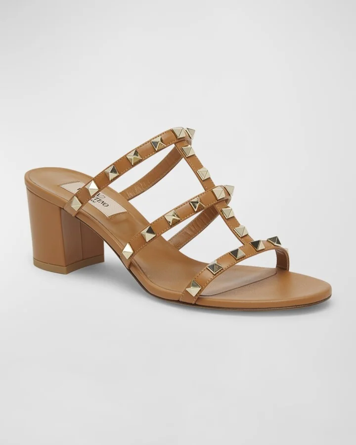 Rockstud Caged Block-Heel Slide Sandals - Image 5