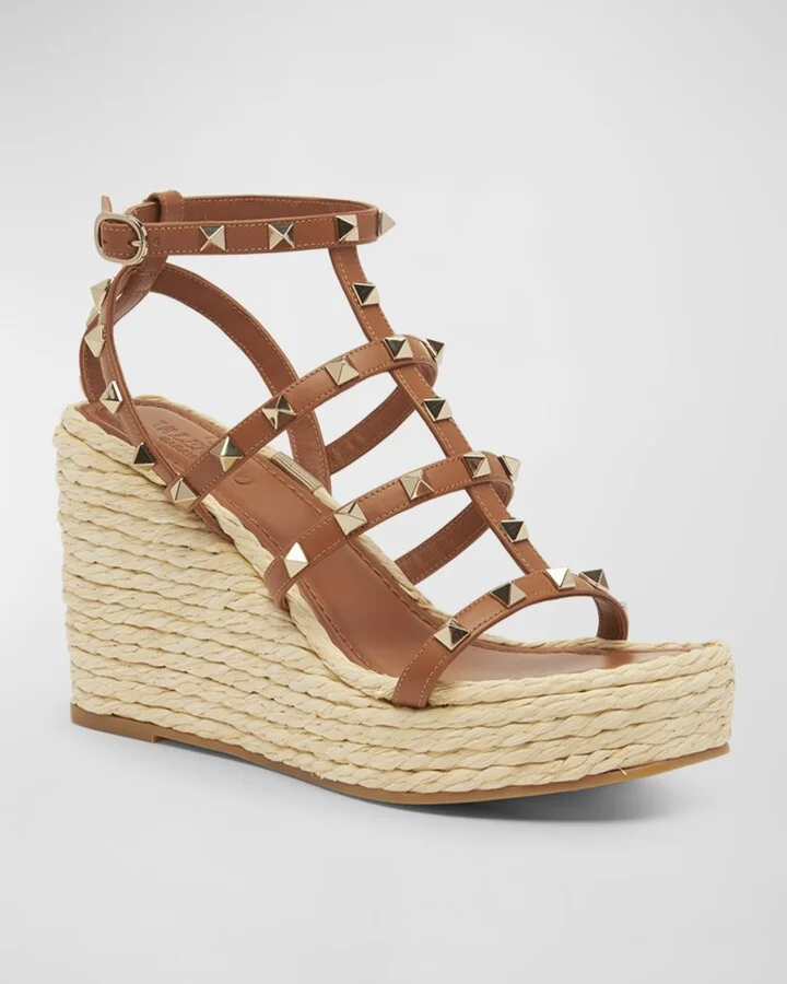 Rockstud Caged Wedge Espadrille Sandals - Image 6
