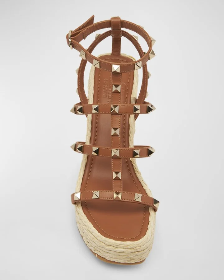 Rockstud Caged Wedge Espadrille Sandals - Image 7