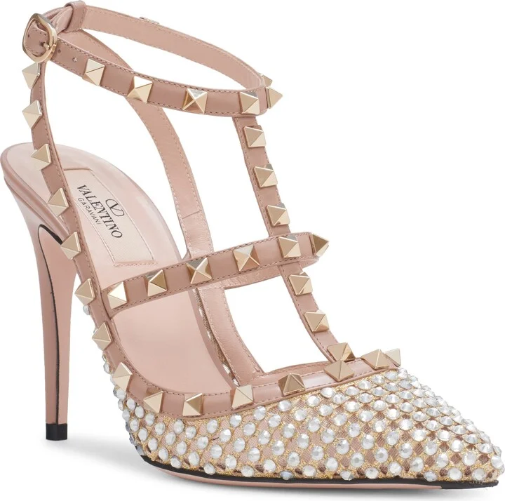 Rockstud Crystal T-Strap Pump