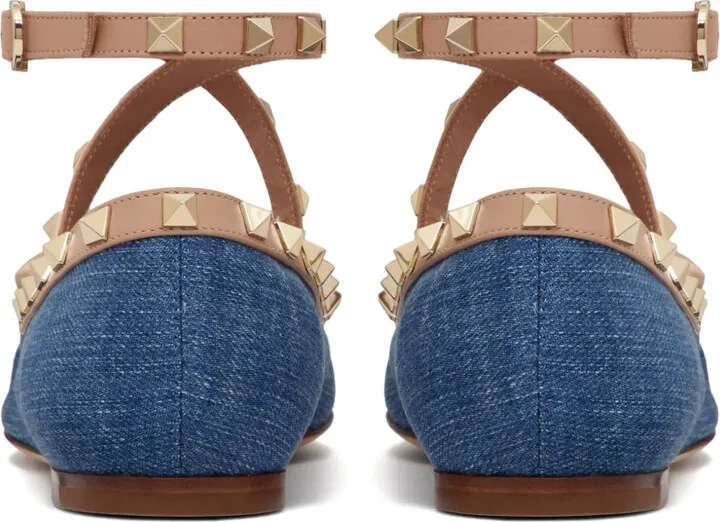 Rockstud denim ballerina shoes - Image 3