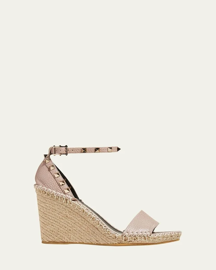 Rockstud Double Espadrille Wedge Sandals