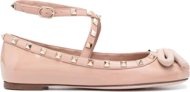 Rockstud-embellished ballerina shoes