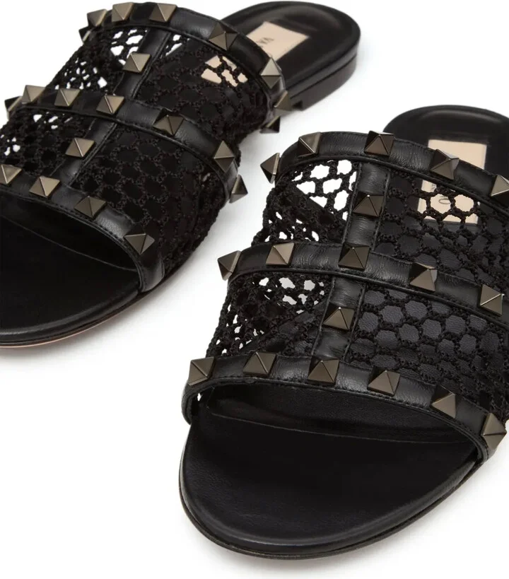 Rockstud-embellished interwoven slides - Image 5