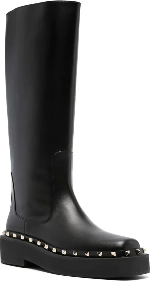 Rockstud-embellished knee-high leather boots - Image 2