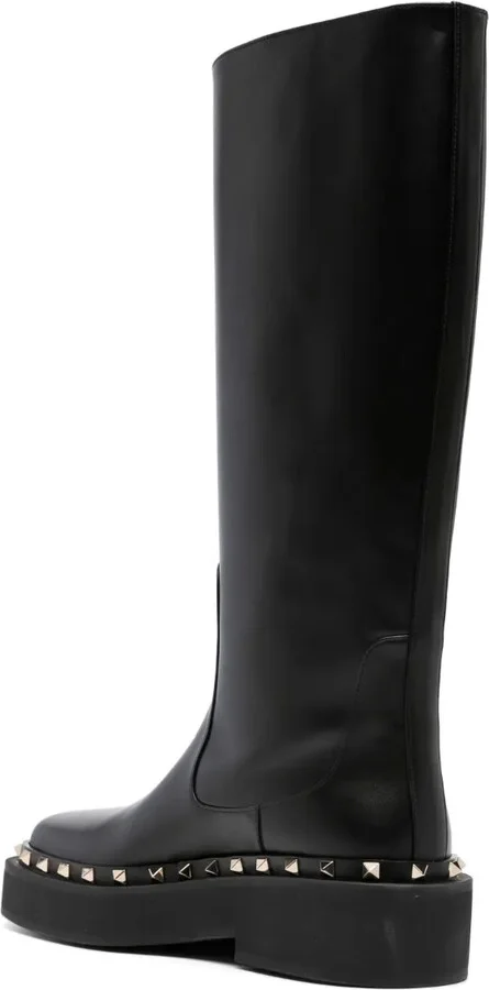 Rockstud-embellished knee-high leather boots - Image 3