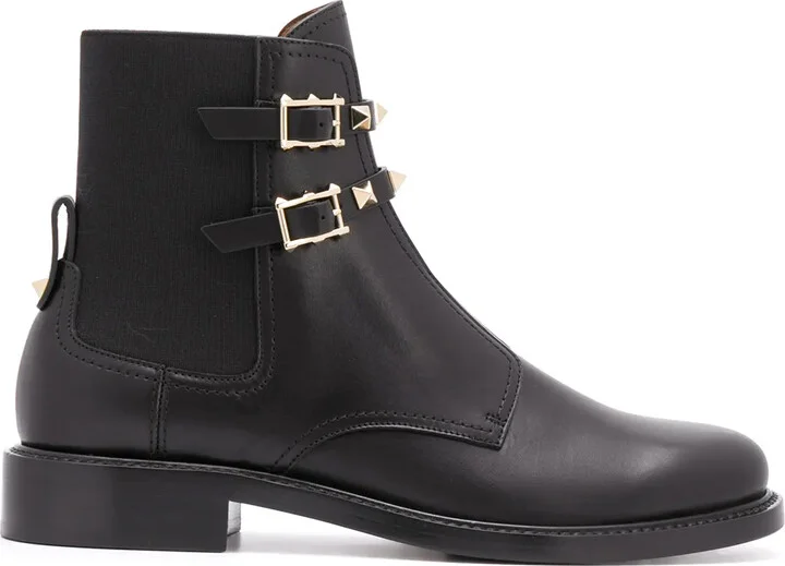 Rockstud-embellished leather boots