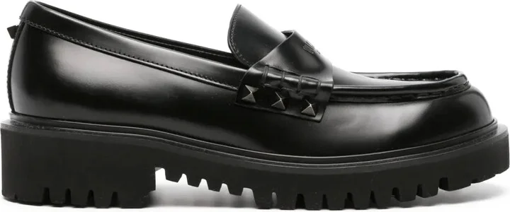 Rockstud-embellished leather loafers