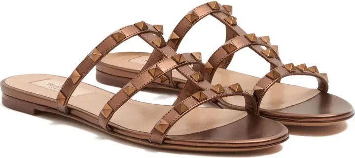 Rockstud-Embellished Leather Sandals - Image 2