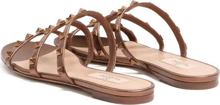 Rockstud-Embellished Leather Sandals - Image 3
