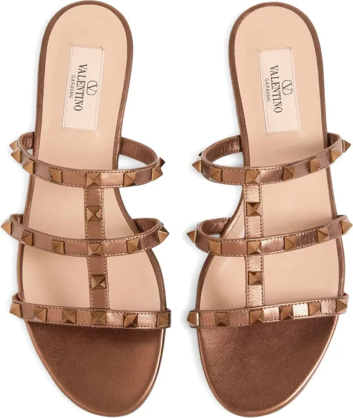 Rockstud-Embellished Leather Sandals - Image 4