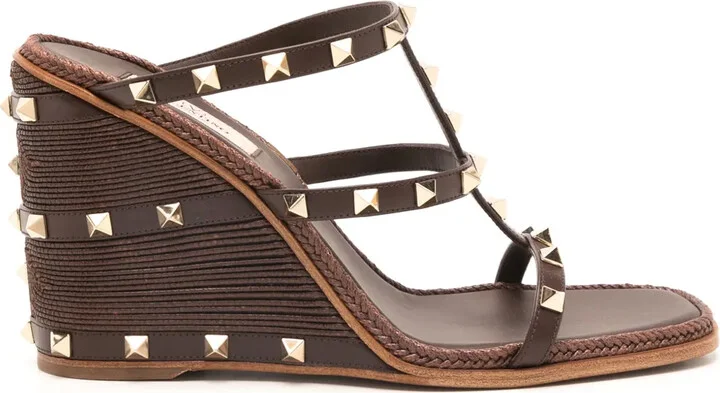 Rockstud-embellished wedge sandals