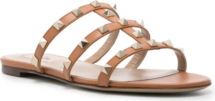 Rockstud flat leather sandals - Image 2