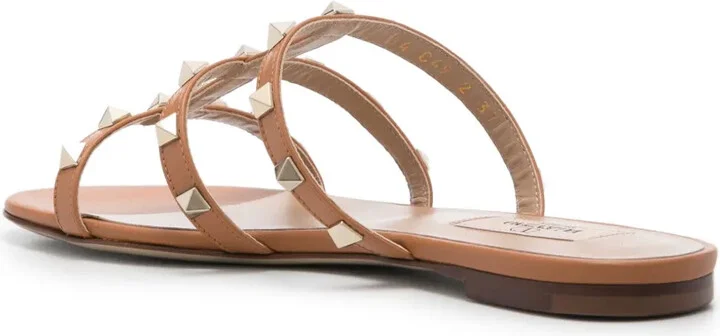 Rockstud flat leather sandals - Image 3