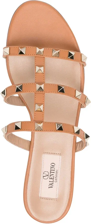 Rockstud flat leather sandals - Image 4