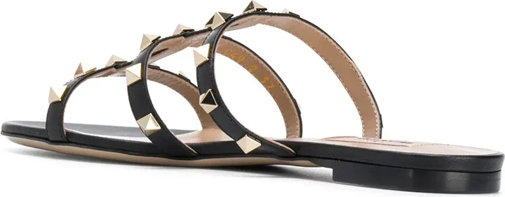 Rockstud flat leather sandals - Image 3