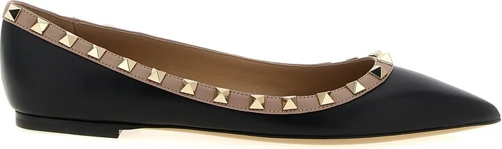 Rockstud Flat Shoes Black