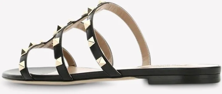 Rockstud Flat Slides in Lambskin - Image 2