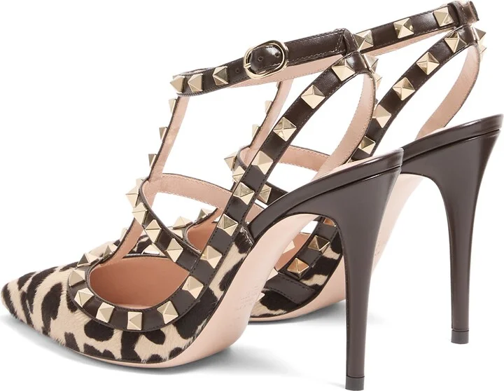 Rockstud Genuine Calf Hair T-Strap Pump - Image 3