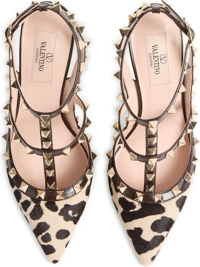 Rockstud Genuine Calf Hair T-Strap Pump - Image 5
