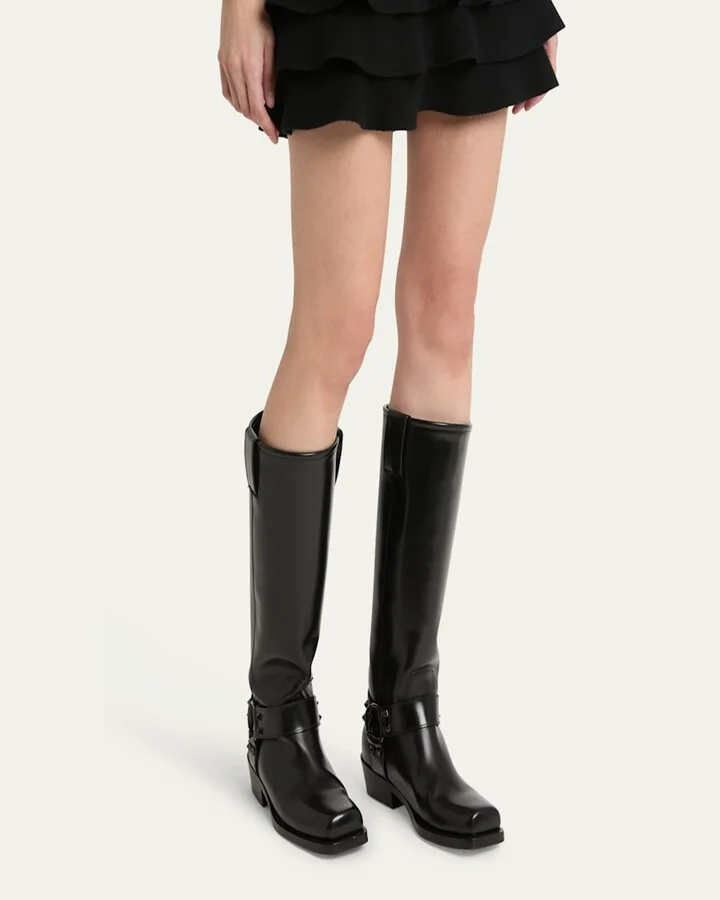 Rockstud Harness Biker Boots - Image 3
