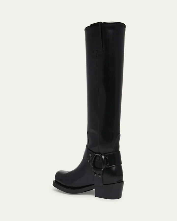 Rockstud Harness Biker Boots - Image 7