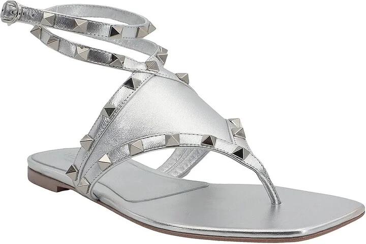 Rockstud Laminated Leather Sandals - Image 2