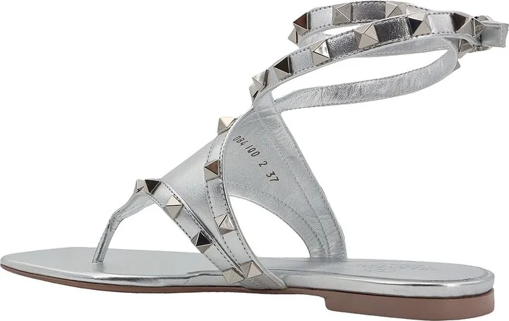 Rockstud Laminated Leather Sandals - Image 3
