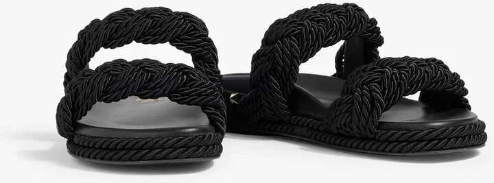Rockstud leather and cord sandals - Image 2