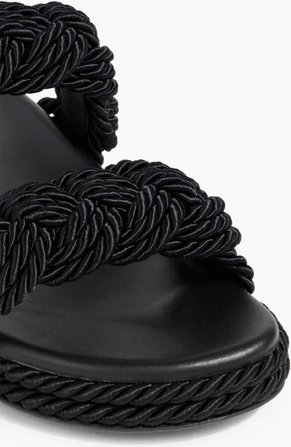 Rockstud leather and cord sandals - Image 4