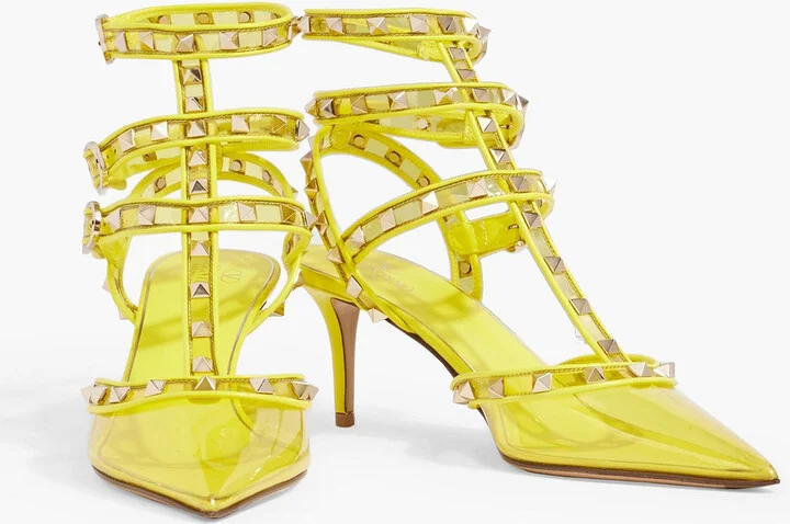 Rockstud leather and PVC pumps - Image 2