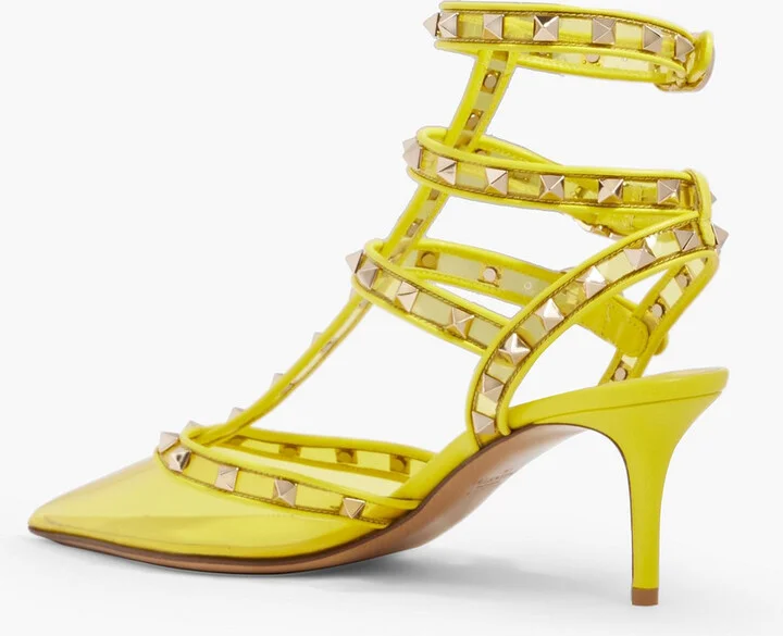 Rockstud leather and PVC pumps - Image 3