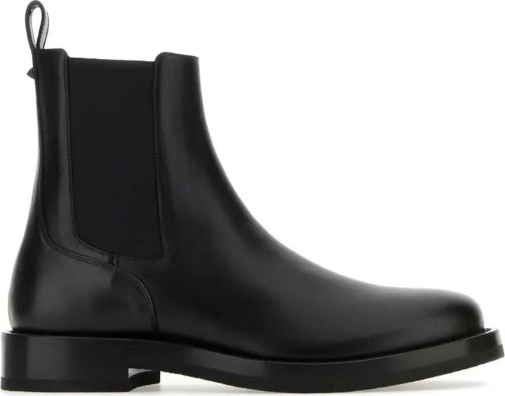 Rockstud leather ankle boots