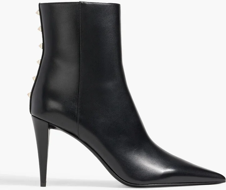 Rockstud leather ankle boots