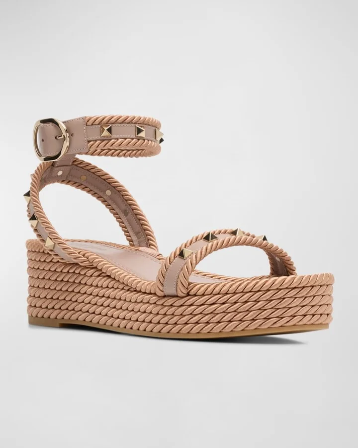 Rockstud Leather Ankle-Strap Espadrilles - Image 7