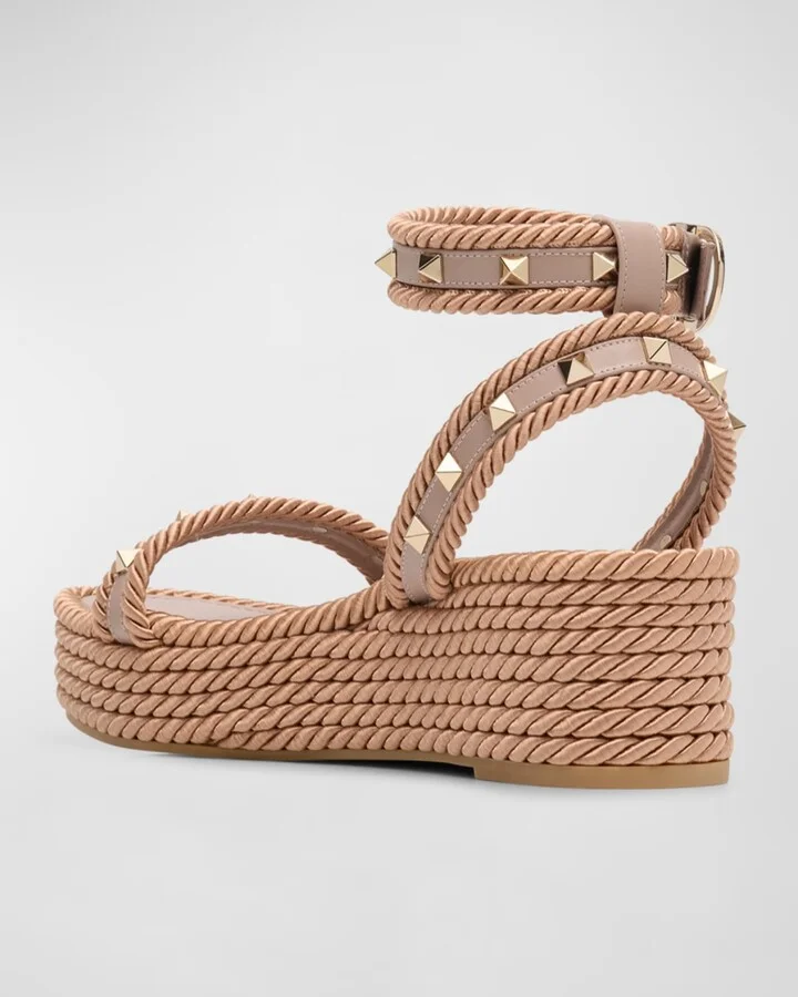 Rockstud Leather Ankle-Strap Espadrilles - Image 8
