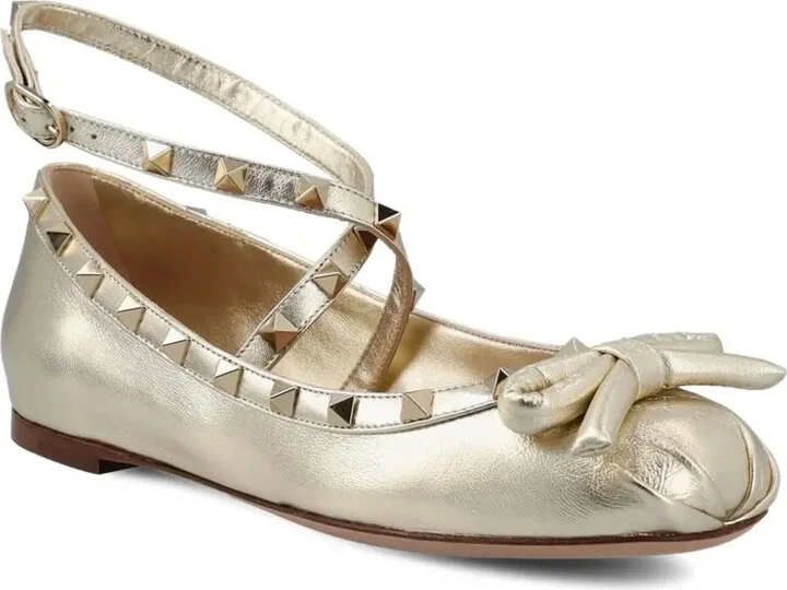 Rockstud leather ballerina shoes - Image 2