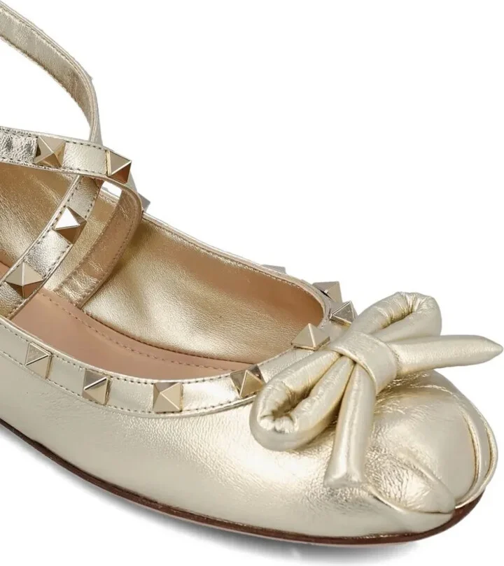 Rockstud leather ballerina shoes - Image 4