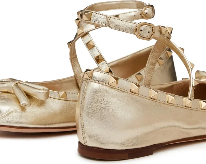 Rockstud leather ballerina shoes - Image 5