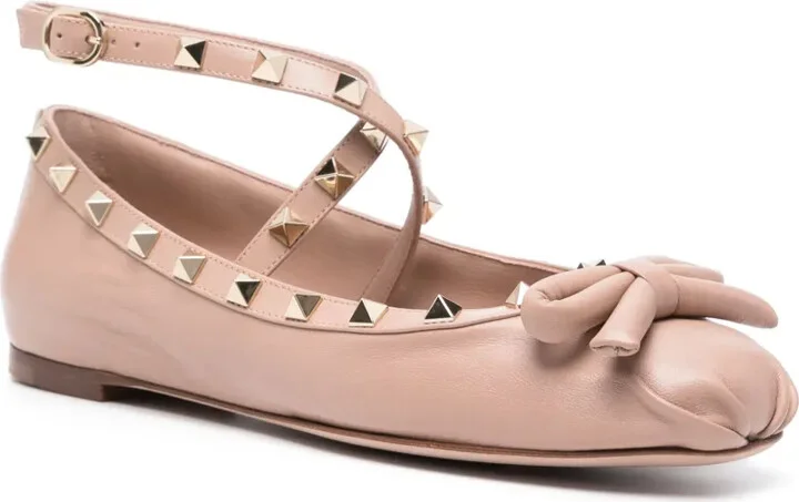 Rockstud leather ballerina shoes - Image 2