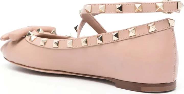 Rockstud leather ballerina shoes - Image 3