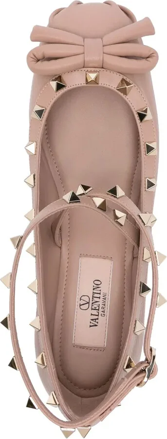 Rockstud leather ballerina shoes - Image 4